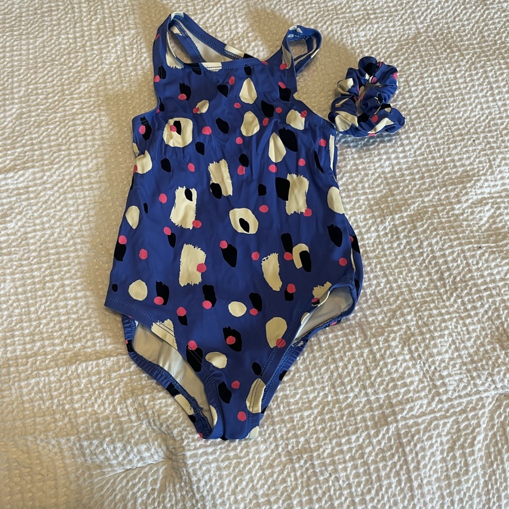 Blue polka dot leotard